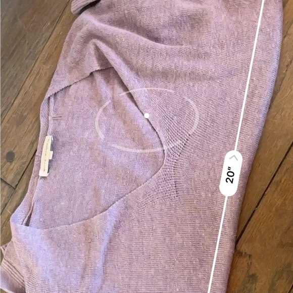 White + Warren Purple Linen Lightweight Sweater - Size large v neck casual